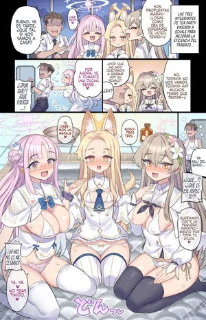 [Mimonel] Tea Party to Himitsu no Shinya Kaigi (Blue Archive) [Spanish] [Rakuen Translations]