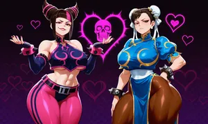 Street Fighter - Juri Han & Chun Li daidoujipv ai generated