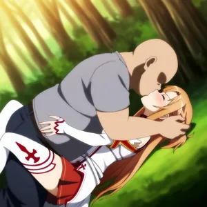 おじさんに強引に手マンされてるのに感じちゃうアスナ