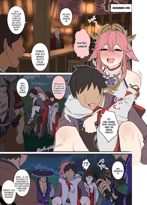 [Dokuneko Noil] Deisui Shita Yae Miko ni Warui Koto o Suru Hanashi (Genshin Impact) | Uma história sobre fazer coisas ruins com uma Yae Miko bêbada [Portuguese-BR] [Legoshi]