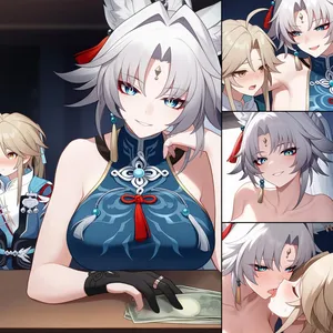 Feixiao x yanqing (artist: ai4fun) (honkai star rail)