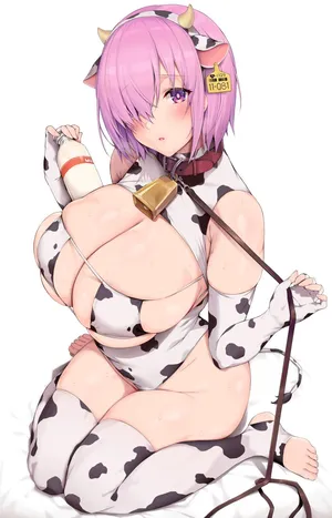 [ぶるー] 牛柄ビキニマシュ脱衣おまけ差分+高画質版 (Fate/Grand Order)